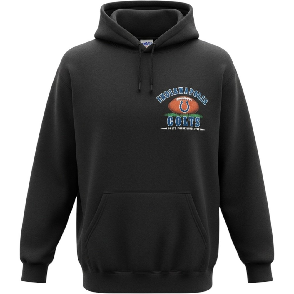 Majestic Indianapolis Colts Cartoon Graphic Hoodie Sweatshirt Mens Medium NEE